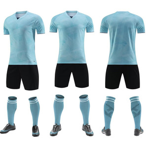 Custom Soccer Uniform Kit Men Football Jersey Set Quick Dry Breathable Teamwear V Neck Short Sleeve with Shorts <b>Socks</b> - Product Image 4