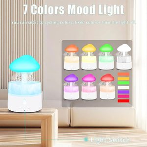 <strong>Cloud</strong> Humidifier 260ML Water Droplet Mushroom Humidifier With Remote Control Air Humidifier Bedroom <strong>Raindrop</strong> Aroma <strong>Diffuser</strong> - Product Image 3