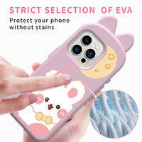 Coque de téléphone HGD en silicone 3D motif lapin de dessin animé, étanche et anti-chute, pour iPhone 15 Pro – Vente chaude