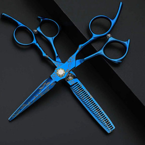 Blue Swallowtail Hairdressing Scissors 6 Inch Thinning <b>Shears</b> Right Handed Stainless Steel 440C Professional Hair Cutting <b>Tools</b> - Product Image 4