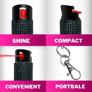 Professional Grade Diamond Spray Keychain Self Defense Women Pink Cry Carry Case Mace Rhinestone <b>Kit</b> Black Guard Dog Spray - Product Image 3