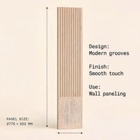 Panel Dinding Beralur MDF Kayu Ek Merah Kelas FAS Berkualitas Tinggi Tahan Kelembapan untuk Interior Ruang Tamu Kamar Tidur Langsung dari Pabrik