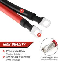 كابلات بطارية نحاسية نقية حمراء وسوداء مقاس 2 AWG و4 AWG
