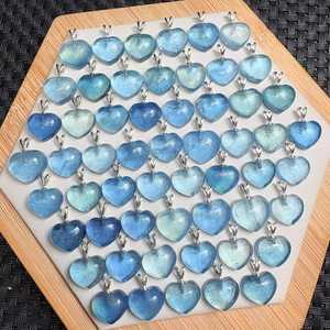 アクアマリンクォーツストーンハート宝石ペンダントナチュラルヒーリングホットセール女性用パーティーウェディングまたはギフト用 - Product Image 5