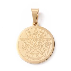 Pandahall 20 Pcs Religion 201 Stainless Steel Pendants with <strong>Snap</strong> <strong>on</strong> Bails Tetragrammaton Pentagram Wiccan Pendant - Product Image 4