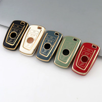 Funda Protectora de TPU Suave para Llave Inteligente de BMW Serie 3, Serie 5, X1, X3, X5, Borde Dorado, Resistente a Arañazos, Proveedor al por Mayor