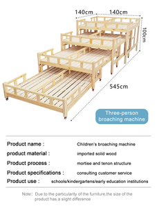Solid <strong>Oak</strong> Wood Push-Pull Bed Baby Furniture for Bedroom &amp; Hotel Kindergarten Crib - Product Image 5