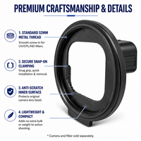 Kit d'adaptateur d'objectif avec filtre UV 52 mm et capuchon d'objectif pour caméra d'action GoPro Hero 13 12 11 10 9 Black – Protection de montage de filtre