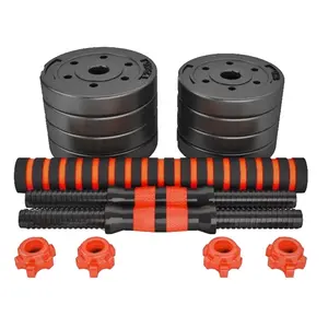 24kg/52.5Lbs Venta de fábrica de equipos de gimnasio de PVC recubierta de goma de cemento ajustable Mancuernas