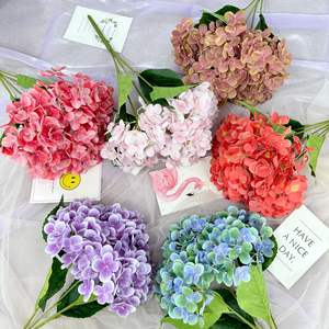 Fleur artificielle en tissu de soie 3D Hydrangea <span class=keywords><strong>Wendo</strong></span> 5 180 pour décoration intérieure, mariage, hôtel, fenêtre - Product Image 4