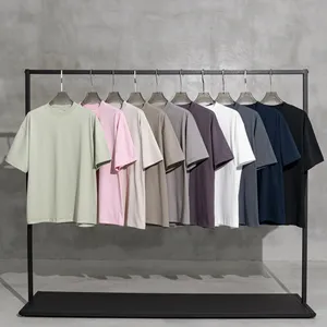 2024 Mens Custom Plain Heavy Cotton Luxury Tshirt Custom Print Logo Mock Neck Blank T Shirt Oversize Men's T-shirt For Men