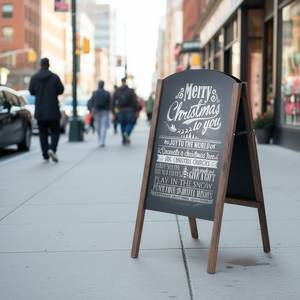 Panneau publicitaire en bois en forme de A, tableau noir sur pied de 31,5 pouces pour usage extérieur - Product Image 2