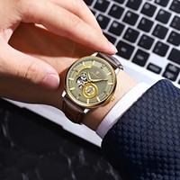 Nouvelle montre de sport de luxe POEDAGAR 1416, étanche, lumineuse, en cuir, pour hommes, avec tourbillon automatique, montre mécanique, Relojes