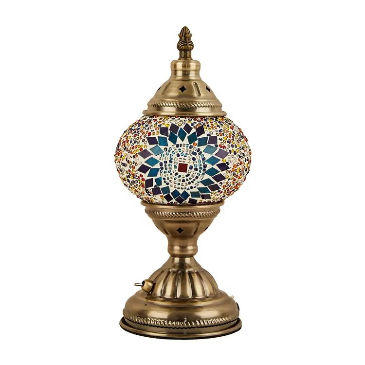 Lampada da tavolo Vintage in stile turco lampada da tavolo ricaricabile Turksih lampada da tavolo marocchina a mosaico