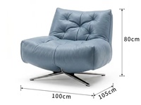 Fauteuil individuel minimaliste italien pour salon, design Bauhaus du milieu du siècle, chaise longue pivotante en acier inoxydable de qualité supérieure