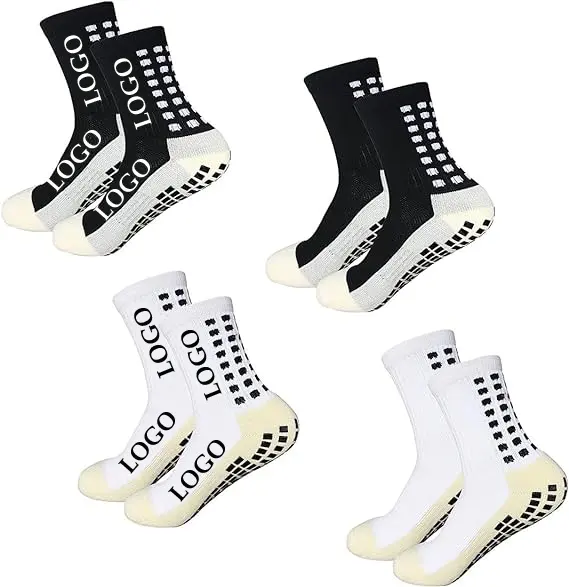 Football Compression Soccer Cotton Mens Sports Socks Custom Logo Grip Anti Slip Basketball Athletic Calcetines