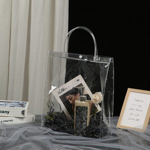 Low MOQ Clear Transparent Plastic PVC Tote Shopping Bag for Sale