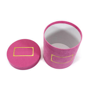 Оптовая продажа, элегантная цветная бархатная круглая сухая коробка для цветов, подарочные коробки в форме розы, Круглый цилиндрический упаковочный бархатный тюбик для цветов на День святого Валентина - Product Image 4