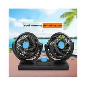 Fan araba kamyon otomobil araç 12V 24V DC araba iç aksesuarları USB çift kafa elektrikli Fan