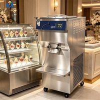 Máquina de Gelato Vertical de 150L/H con Certificación CE, Congelador de Helado por Lotes, Máquina Italiana de Hacer Hielo para Negocios, Equipo de Helado Duro Refrigerado por Agua