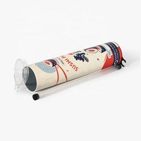 Tube alimentaire personnalisé en papier écologique imprimé pour sushi, avec compartiment à sauce pour rouleaux faits main