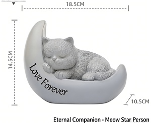 Handcrafted Resin Pet <strong>Urn</strong> For Ashes - Cloud &amp; Moon Design Pet Memorial Keepsake Container For Dogs &amp; <strong>Cats</strong>, Pet Funeral Supplies - Product Image 5