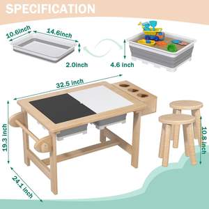 Mesa Sensorial Infantil WDF Ecológica de Madera de Buena Calidad, Mesa de Estudio para Niños, Mesa Sensorial para Niños Pequeños de 3 a 5 Años - Product Image 5