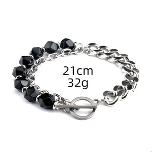 Toptan yeni erkek takı kaplan gözü taş gümüş kaplama paslanmaz çelik moda zincir bilezik - Product Image 4