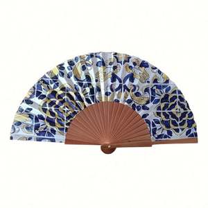 Éventails originaux en bois et coton, collection fleurs espagnoles, éventails faits à la main - Product Image 6