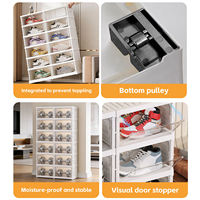 Nouvelle Armoire à Chaussures Moderne 2025 en PP Transparent, Pliable, Portable, Gain de Place, Facile à Assembler, Sans Installation Requise, pour Salon