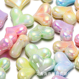 Acrylic Heart <b>Beads</b> UV Coated Multi Color For Jewelry Making Loose <b>Beads</b> Wholesale Jinhua Origin Fall 2023 - Product Image 1