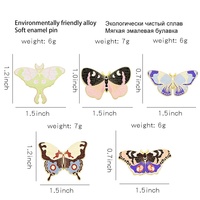 Broche en alliage en forme de papillon, gravée UV, motif dessin animé coloré, exquise, vente chaude, pour le commerce électronique, en gros, en stock