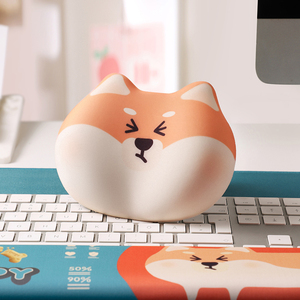 Dễ thương hình chữ nhật hình dạng silica gel đầy tay gối chuột Pad với cổ tay phần còn lại 2cm độ dày gel + PU + vải bàn Mat cổ - Product Image 4