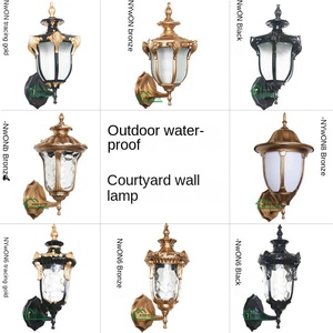 Lampe murale extérieure à énergie solaire, étanche, en alliage d'aluminium, diffuseur en verre trempé pour l'éclairage de la cour et du jardin, noir bronze - Product Image 1
