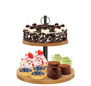 Kek Standı, 3 Katlı 2 Katlı Kek Standı, Ahşap Katlı Servis Tepsisi Kek Kulesi Standı Çiftlik Evi Tarzı Pasta Standı - Product Image 2
