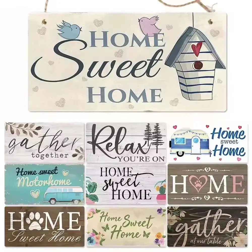 Decor Most Popular Home Style Wooden Art Plaque Signs Welcome Wood Plate Sign Home Wall Decoration