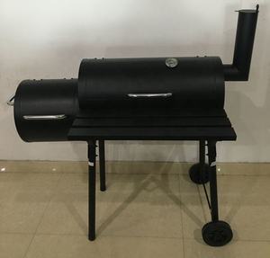 ベストセラー 家庭用 屋外用 トロリー ブラック DIY オイルドラム バーベキューオーブン パウダーコーティング バーベキュー オフセットスモーカー チャコールグリルマシン - Product Image 6