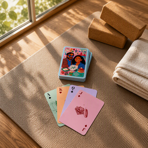 Cartas de Juego de Papel con Acabado Barnizado, Ecológicas, Duraderas, de Lujo, Negras, Personalizadas, al por Mayor de Fábrica, en Caja de Hierro, para la Familia - Product Image 4