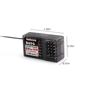 Bán buôn nhà sản xuất radiolink r6fg 6 kênh <span class=keywords><strong>Receiver</strong></span> 400m phạm vi kiểm soát 2.4G <span class=keywords><strong>Receiver</strong></span> với con quay hồi chuyển thời gian thực từ xa cho xe - Product Image 1