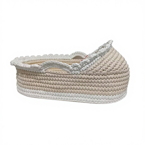 Panier à langer pour bébé en coton crocheté, style bohème moderne, écologique, fait sur mesure, imperméable, ovale, avec <span class=keywords><strong>rangement</strong></span> - Product Image 4