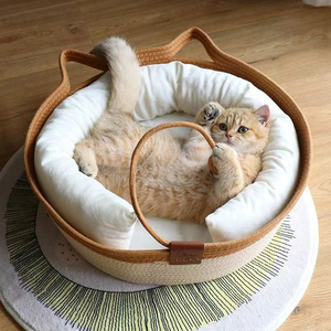 Customized Breathable Hand Woven Cave Rattan Pet Nest Cute Bed Animal Pattern Wash <b>House</b> Centuryart #CW-0031 - Product Image 1