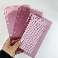 Pochette Organisateur de Documents Réutilisable en PVC Rose Transparent Scintillant, Épaisse et Imperméable – Grande Vente Actuelle