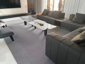 Tappeto antiscivolo morbido e setoso tappeto di lana liscia per tappeto da camera da letto personalizzato moderno tappeto di lana fatto a macchina, in tinta unita - Product Image 3