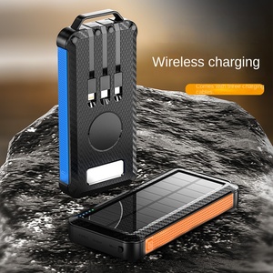 <span class=keywords><strong>TK</strong></span> Outdoor Solarbetriebene Dreifach-Schutz Powerbank mit Eingebautem Kabel Kabellose Aufladung 20000 mAh Rutschfest Sturzsicher - Product Image 1