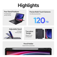 Untuk Samsung Galaxy Tab S10 +/S9Plus/S9 Fe Plus Keyboard magnet mengambang + casing Tablet kulit dengan pemegang