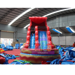 Rentals Business Heavy Duty PVC <b>Inflatable</b> Water Play Facilities Water Slide Flaming Mountain-Themed <b>Inflatable</b> <b>Pool</b> Slide - Product Image 4