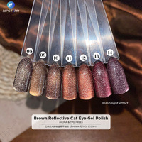 Vernis Gel Réfléchissant Effet Œil de Chat Marron de Luxe pour Salon Professionnel, Sans HEMA ni TPO
