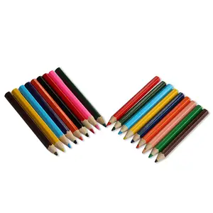 Hot sale 3.5 inch mini size hexagonal 12 color drawing pencil in paper box for kids
