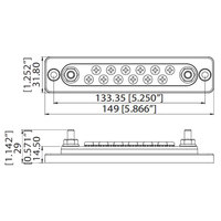 Barre de distribution d'alimentation 12 voies 48V 150A avec couvercle et bornier à vis pour bateau marin, camping-car, solaire