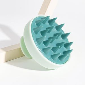 New Product Hair <b>Wash</b> <b>Brush</b>: Solid Color Round Hole Handle Hair <b>Wash</b> <b>Brush</b>, Silicone Head Massage <b>Brush</b> - Product Image 4